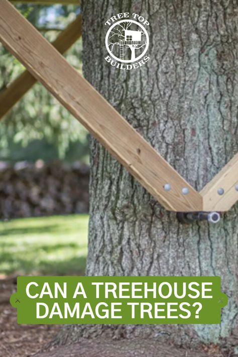 While the answer to whether a treehouse can damage a tree may be yes, the reality is more nuanced and dependent on various factors. The type of tree, its location, and the methods used in constructing the treehouse all play a role in the level of damage that can occur. Check out our blog ⬇�️ https://treetopbuilders.net/blogs/tree-house-blog/can-a-treehouse-damage-trees Treehouse With Zipline, Tree House Building Plans, How To Build A Treehouse, Treehouse Blueprints, Adult Tree House Backyards, Treehouse Ideas Kids, Easy Tree House Diy, Zipline Platform, Simple Treehouse