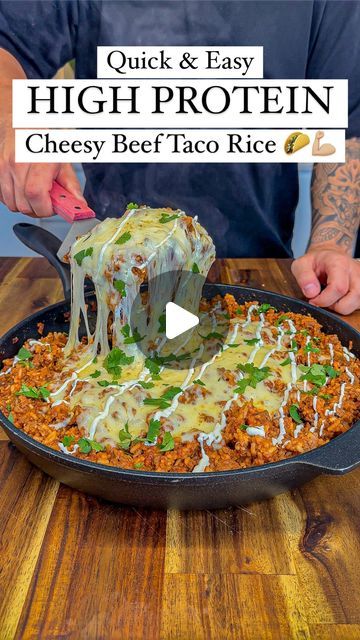 High Protein Meals With Rice, Ground Beef Macro Friendly, High Protein Rice Meals, High Protein Meals With Ground Beef, Macro Friendly Ground Beef Recipes, High Protein Ground Beef Recipes, Meal Prep Ground Beef, Healthy Hamburger Recipes, Easy High Protein Meal Prep