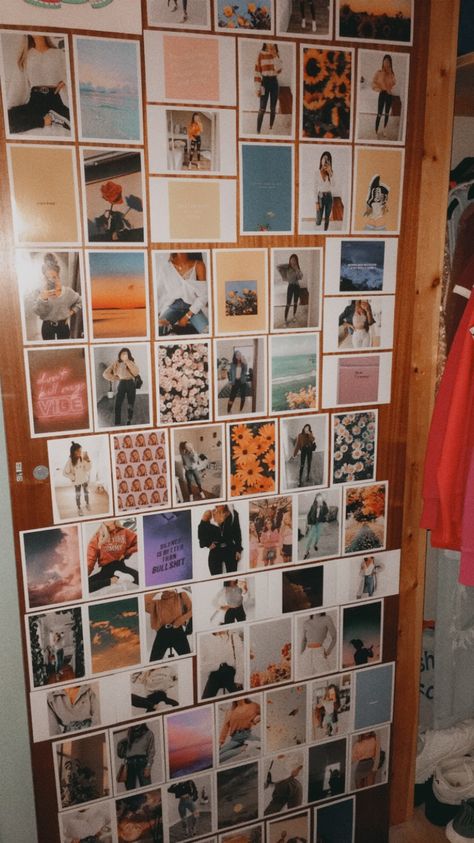 Photos On Wardrobe Door, Pinterest Room, Very Aesthetic, Door Poster, Wardrobe Door, Pinterest Room Decor, Collage Poster, Wardrobe Doors, Clothes Outfits