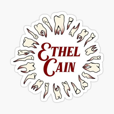 "Ethel Cain Teeth" Sticker for Sale by Tallullahprints Ethel Cain Sticker, Teeth Sticker, Mother Cain, Matching Tats, Ethel Cain, Helmet Stickers, Poster Room, Laptop Stickers, Science Poster