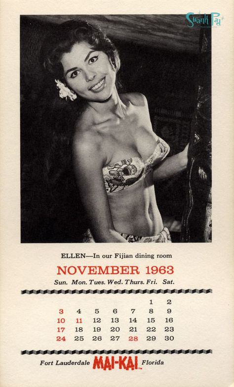 Mai-Kai November 1963 Sukiyaki Recipe, Vintage Explorer, Mai Kai, Native American Teepee, Tiki Bar Decor, Tiki Tiki, Tiki Lounge, Pin Up Photography, Calendar Girls