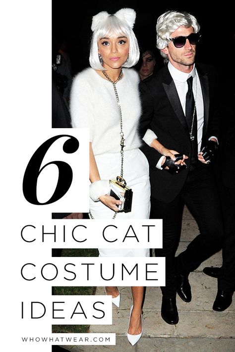 What to wear if you want to dress as a cat for Halloween Diy Adult Cat Costume For Women, Womens Cat Costume Diy, Homemade Cat Costume For Women, Kitty Cat Costume Women, Easy Cat Halloween Costumes, Adult Cat Costume For Women Diy, Diy Cat Halloween Costumes For Women, White Cat Costume Women, Diy Black Cat Costume For Women