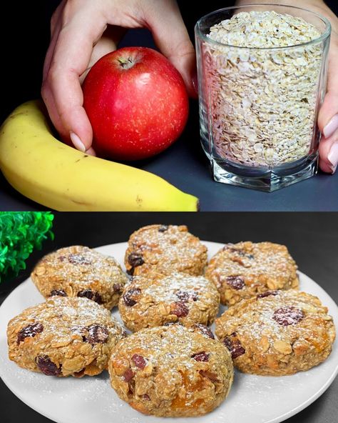 Baked Oatmeal Healthy, Oatmeal With Fruit, Oatmeal Diet, Fruit Cookies, Healthy Bars, Oatmeal Recipe, Nut Recipes, Oat Cookies, Healthy Oatmeal