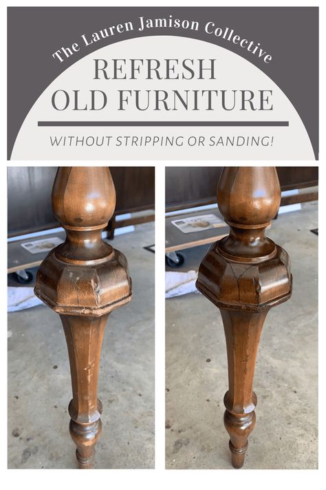 Refinish old furniture without sanding or stripping. Furniture refresh. Fix furniture scratches. Refinish furniture. Minwax stain. Antique furniture makeover. Vintage furniture. #vintagefurniture #furnituremakeover #furnitureflip #antiquedesk #desk #deskmakeover #diydesk Restore Wood Furniture, Antique Furniture Makeover, Wood Restoration, Restoring Old Furniture, Antique Furniture Restoration, Furniture Fix, Furniture Refinishing, Diy Furniture Renovation, Furniture Rehab