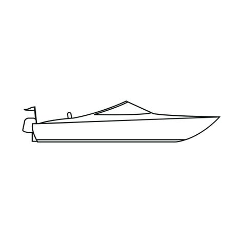 Boat Line Drawing, Boat Graphics, Speed Boat Drawing, Boat Graphics Ideas, Motor Boat Drawing, Simple Boat, Boat Illustration, Remote Control Boat, Boat Drawing