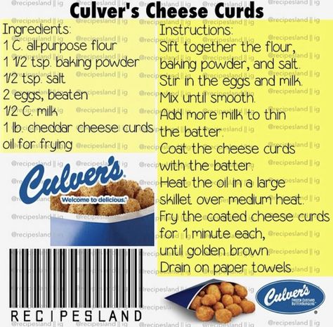 Culvers Cheese Curds, Diy Food Recipes Dinner, Fried Cheese Curds Recipe, Fancy Snacks, Snack Meals, Cheese Curds Recipe, Food Recipes Dinner, Appetizers Cheese, Fried Cheese Curds