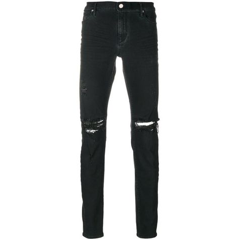 Rta ripped knee jeans ($425) ❤ liked on Polyvore featuring men's fashion, men's clothing, men's jeans, jeans, pants, men, black, mens jeans, mens destroyed jeans and mens distressed jeans Black Ripped Jeans Men, Black Jeans Ripped, Black Jeans For Men, Mens Distressed Jeans, Ripped Jeans Black, Mens Ripped Jeans, Ripped Black Jeans, Zara Man Jeans, Pants Ideas