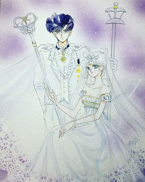 #sailormoon #illustration #sailormoonfan #sailormoonfanart #美少女戰士 #セーラームーン #イラスト #naokotakeuchi King Endymion, Prince Endymion, Sailor Moon Wedding, Queen Serenity, Princesa Serenity, Sailor Moon Tattoo, Neo Queen Serenity, Instagram King, Minako Aino