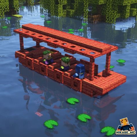 Minecraft Boat Design, Minecraft Foyer, Survival Builds Minecraft, Minecraft Telescope, Minecraft Detail Ideas, Minecraft Mangrove Builds, Minecraft Halloween Decorations, Mangrove House Minecraft, Minecraft Halloween Builds