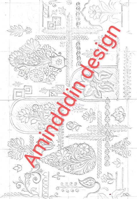 Amindddin banarasi design Jaal Design Sketch, Henna Designs Drawing, Indian Textile Design, Jaal Design, Small Motifs, Embroidered Canvas Art, Peacock Embroidery Designs, Mixed Media Art Tutorials, Mandala Wallpaper