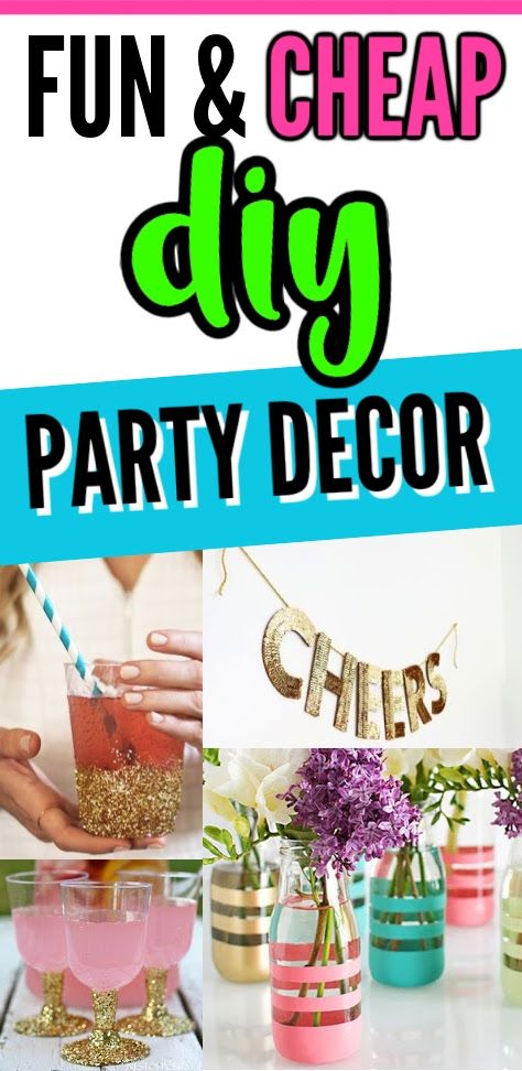 The best frugal diy party decorations to have a cute party on a budget. #fugalpartydecorations #diypartydecorations #cheappartydecorations Dollar Store Diy Party Decorations, Formal Party Decorations Ideas, Cheap Birthday Table Decorations, Inexpensive Table Decorations For Party, Decorating For A Party On A Budget, Casual Centerpieces For Party, Simple House Party Decorations, Party Decorations For Adults, Sweet 16 Party Ideas On A Budget Simple