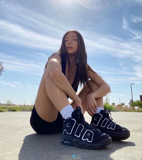 Nike Air Style Outfits, Air Jordan Uptempo Outfit, Outfits With Uptempo Shoes, Nike Uptempo Fits, Nike Air Uptempo Shoes Outfit Aesthetic, Nike Uptempos Outfits, Nike Uptempo Outfit Aesthetic, Nike Air Umptempo, Air Max Uptempo Outfit