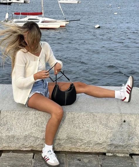 summer outfit ♡ Sambas Styling, Maine Outfits, New England Summer Outfits, Outfits With Sambas, Adidas Sambas Outfits, Sambas Outfits, Sambas Outfit, Samba Outfits, Current Aesthetic