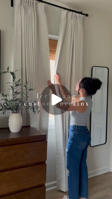 Adrianna Santiago | Relatable & Attainable Content on Instagram: "Comment LINK & I’ll send the details straight to your inbox 🫶🏽 

✨Curtain details✨

Liz Collection 
Ivory white 
Triple pleat 
80 in x 96 in 
Blackout white grey liner 
Memory Shape 

@twopagescurtains 

#customcurtains #bedroomcurtains #blackoutcurtains #bedroomdecor #bedroominspo #twopagescurtains" White Blackout Curtains, Linen Curtains, Custom Curtains, Curtains Bedroom, Bedroom Inspo, Ivory White, Blackout Curtains, The Details, House Ideas