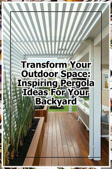 Transform your outdoor space with our inspiring pergola ideas for your backyard. Discover creative designs that enhance your garden's beauty while providing shade and comfort. From modern minimalist structures to charming rustic styles, these pergola ideas will elevate your outdoor experience. Explore how to integrate your pergola with landscaping elements, lighting, and furniture to create the perfect retreat right in your own backyard. Small Pergola Ideas, Pergola Ideas Backyard, Landscaping Elements, Small Pergola, Outdoor Kitchen Decor, Pergola Ideas, Wooden Pergola, Landscape Elements, Backyard Pergola