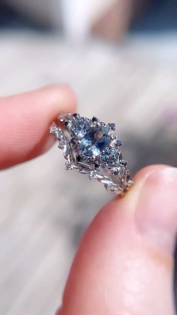 Uma | Engagement Rings on Instagram: "For those who prefer something darker 🖤" Fairytale Engagement Ring, Fairytale Cottagecore, Romantic Engagement Ring, Fairytale Engagement Rings, Fairytale Ring, Engagement Rings Romantic, Blue Wedding Rings, Rings Beautiful, Pretty Engagement Rings