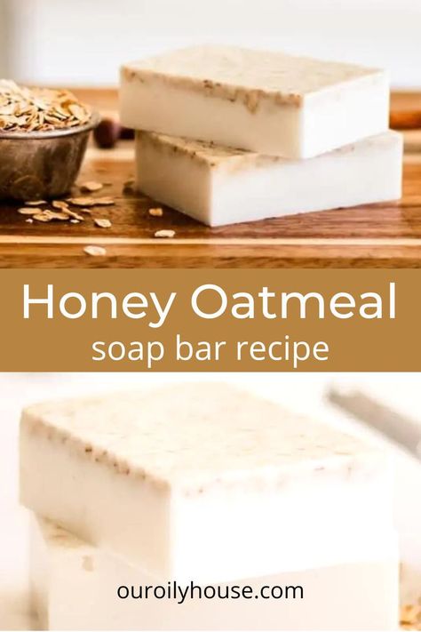 Honey Base Soap Recipes, Lavender Honey Oatmeal Melt And Pour Soap, Honey Soap Base Recipes, Oatmeal Soap Bar, Diy Bath Soap Bars, Honey Oatmeal Soap Melt And Pour, Oatmeal Breastmilk Soap, Homemade Bar Soap For Sensitive Skin, Oatmeal Soap Melt And Pour