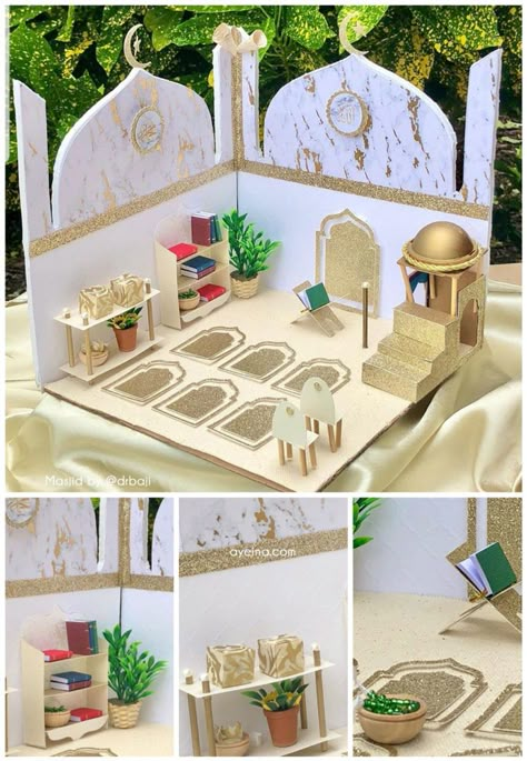 30 Mosque Crafts for Kids (masjid interior design) Islamic Craft Ideas, Ramadan Kids Activities, Islamic Projects For School, Muslim Kids Activities Craft Ideas, Quran Shelf, Masjid Interior Design, Eid Crafts For Kids, Masjid Interior, Mihrab Masjid