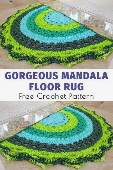 Crochet Rug Circle, Crochet Rug Half Circle, Circle Crochet Pattern Blanket, Half Moon Rug Crochet Pattern, Crochet A Rug Free Pattern, Circle Afghan Crochet Pattern, Half Circle Rug Crochet Pattern, Crochet Kitchen Rug, Crochet Bathroom Rug Patterns Free