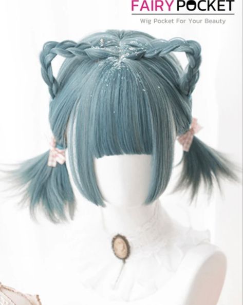 Cute Short Wigs, Kawaii Hair Style, Cute Kawaii Hairstyles, Character Hair Design, Creative Wigs, Anime Hair Wig, Fantasy Hair Styles, Aesthetic Wigs, Kawaii Wig