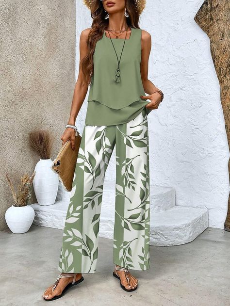 Women Summer Outfits 2024, 2024 Summer Fashion, Fashion Summer 2024, Top With Pants, Modest Casual Outfits, Stylish Outfits For Women Over 50, Cute Modest Outfits, Womens Clothing Patterns, Casual Summer Tops