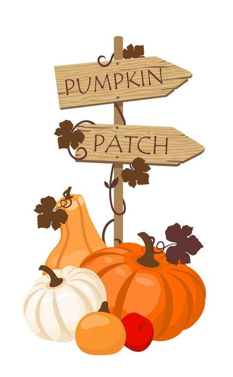 Pumpkin crop with a wooden road sign PUMPKIN PATCH. Welcome To Our Pumpkin Patch, October Lesson Plans, October Lessons, Patch Letters, Pumpkin Patch Sign, Fall Stickers, Pumpkin Sign, Autumn Stickers, Road Sign