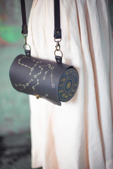 Zodiac Bag Astrology and Constellations Witch Whimsigoth Handbag Shoulder Bag Magic Leather and Resin - Etsy UK Wizard Clothes, Witchy Bag, Witch Bag, Magic Bag, Inspired Handbags, Novelty Bags, Black Resin, Fashion Wishlist, Fashion Design Drawings