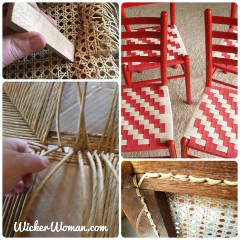 Chair Seat Weaving #101 -- Caning, Rush, Splint, Cord Chair Seat Weaving Diy, How To Make A Rope Chair Seat, Danish Cord Weaving Diy, How To Weave Chair Seat, Rope Chair Diy, Furniture Weaving, Chair Weaving, Diy Basket Weaving, Weave Chair