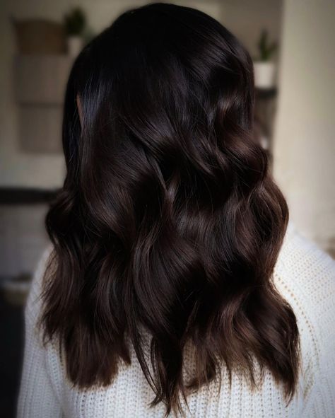 Dark Chocolate Hair Color Coffee, Dark Coffee Brown Hair, Dark Coffee Hair Color, Dark Coffee Hair, Level 3 Hair Color, Ash Chocolate Brown Hair, Dark Brown Hair With Red Lowlights, Indian Hair Balayage, Dark Ash Brown Hair Balayage