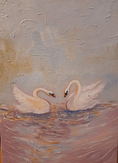 Swan 🦢 Couqutte Paintings, Swan Art Painting, Swan Painting Aesthetic, Swan Painting Easy, Ballerina Painting Acrylic, Swan Painting Acrylic, Swan Lake Painting, Swan Paintings, Swan Lake Wallpaper