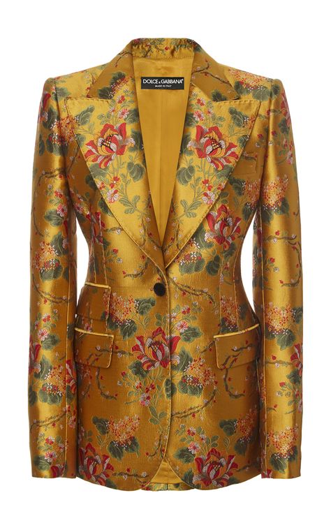 Dolce & Gabbana Floral-Printed Jacquard Blazer Jacquard Blazer, Dolce And Gabbana Fashion, Abstract Fashion, Capes & Ponchos, Chanel Jacket, Blazer Women, Johanna Ortiz, Blazer Fashion, Jacquard Fabric