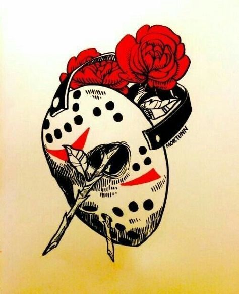 Jason Voorhees Drawing, Tattoo Sleeve Ideas, Friday The 13th Tattoo, Horror Movie Tattoos, 13 Tattoos, Movie Tattoos, Spooky Tattoos, Sleeve Ideas, Tattoo Stencil Outline