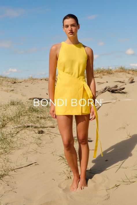 Yellow Cotton Dress, Linen Summer Outfits, Resort Wear Fashion, Sunset Dress, Linen Style Fashion, Luxury Resort Wear, Resort Outfit, Resort Fashion, Luxury Swimwear