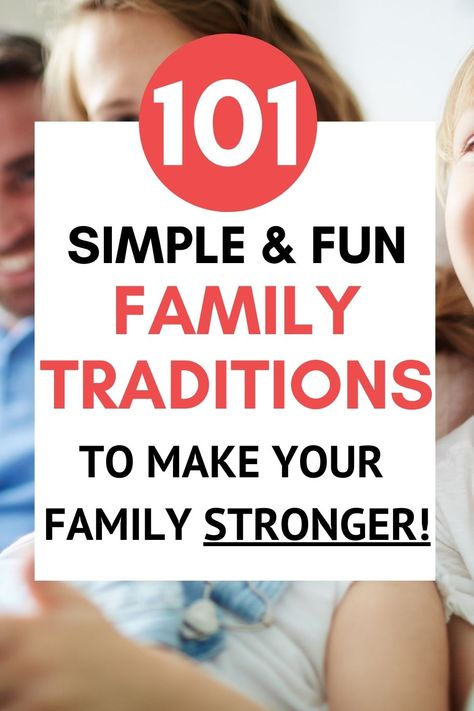 Family traditions will make your family closer together! Here's 101 simple and fun family tradition ideas for every season, holiday and every day family rituals. Tradition Ideas, Family Outing Ideas, Family Gathering Ideas, Family Traditions Ideas, Things To Do As A Family, Family Ideas, Family Get Together Ideas, Family Rituals, Family Rituals Ideas