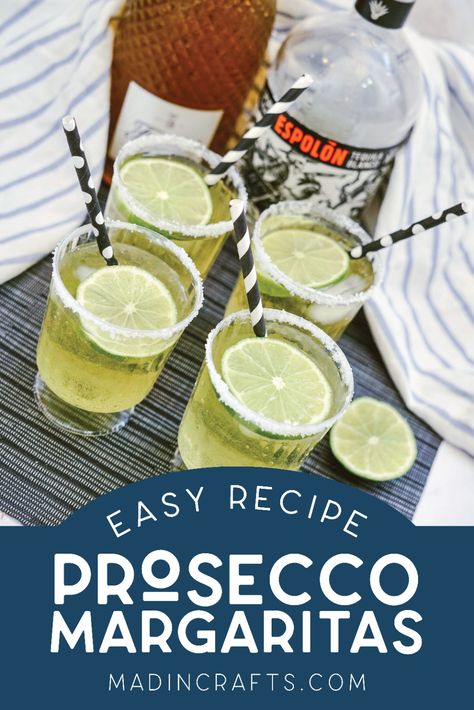 Single Margarita Recipe, Prosecco Margarita, Prosecco Drinks, Strong Cocktails, French 75 Cocktail, Margarita Drink, Prosecco Cocktails, Lime Margarita, Make Simple Syrup