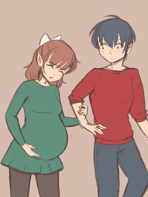 Anime Base Pregnant, Anime Pregnant Woman Birth, Pregnant Art Anime, Pregnant Anime Giving Birth, Family Anime Art, Pregnant Anime Woman, Pregnancy Anime, Pregnant Oc, Pregnant Tumblr