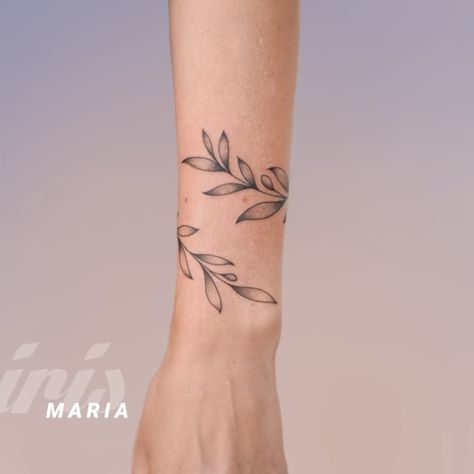 Olive Branch Tattoo Arm Wrap, Olive Branch Tattoo, Tattoo Mini, Branch Tattoo, Cute Tiny Tattoos, Tattoo Bracelet, Mother Daughter Tattoos, Tattoos For Daughters, Small Tattoo