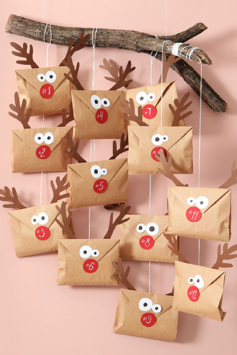 12 days of christmas gifts, Rudolph wrapping ideas Homemade Advent Calendars, 12 Days Of Xmas, Advent Calendar Activities, Advent For Kids, Christmas Advent Calendar Diy, Advent Calendar Gifts, Sustainable Christmas, Advent Calendars For Kids, Advent Calenders