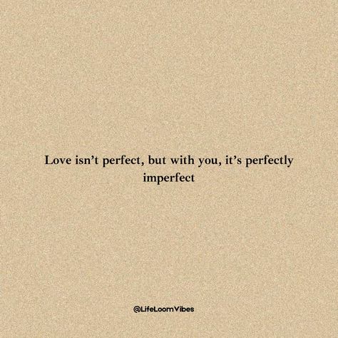 Love isn’t perfect, but with you, it’s perfectly imperfect. 💖🌹 The little flaws and quirks make our love unique and special. It's these imperfections that bring us closer and make our bond stronger. Tag your perfectly imperfect love! 💞 Follow us for more inspiring thoughts and positive vibes @lifeloomvibes! 🙌✨ Don't forget to: 👍 Like 🔄 Share 💬 Comment 🔖 Save {SelfHealth IndianInspiration SelfLove SelfCare LifeLessons LifeGoal} #Love #RelationshipGoals #PerfectlyImperfect #TrueLove #C... Love Your Imperfections Quotes, Imperfections Quotes, Love Your Imperfections, Imperfection Quotes, Inspiring Thoughts, Perfectly Imperfect, Our Love, Positive Vibes, Relationship Goals