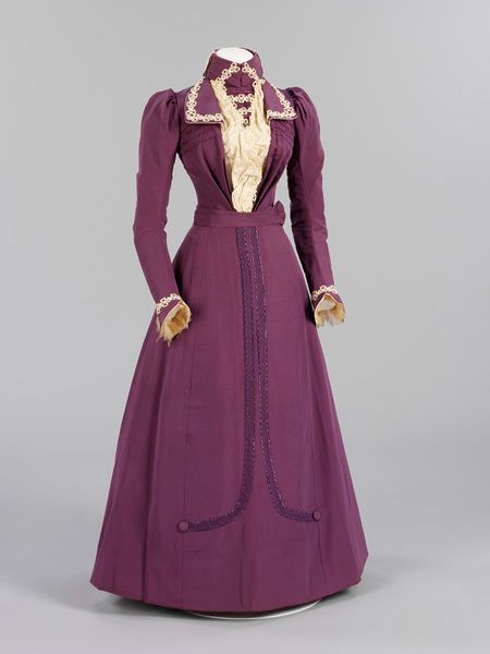 Purple Silk Dress, Victorian Wedding Dress, Walking Dress, 1890s Fashion, 19th Century Fashion, Victorian Clothing, Vintage Gowns, Gorgeous Wedding Dress, Edwardian Fashion