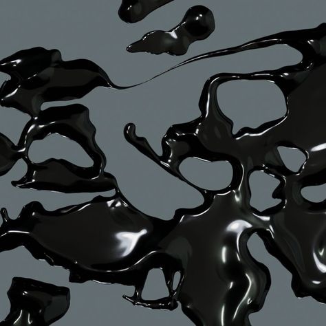 Liquid Metal Art, Black Liquid Aesthetic, Liquid Reference, Liquid Metal Aesthetic, Blender 3d Art, Liquid Drawing, Chrome Liquid, 3d Liquid, Melted Metal