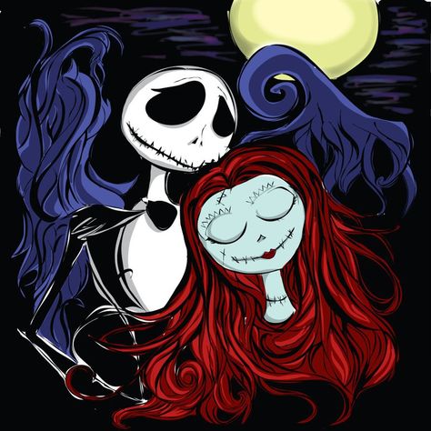 Jack and Sally by exist-exit on deviantART Jack Sally And Zero, Sally And Zero, Sally Christmas, Nightmare Before Christmas Pictures, Jack Y Sally, Jack Skellington And Sally, Nightmare Before Christmas Wallpaper, Tim Burton Style, Tim Burton Art