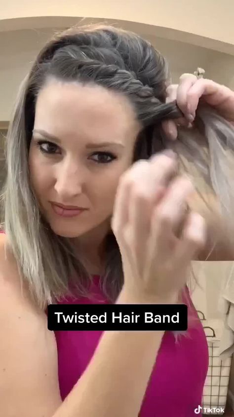 Cameron Edwards Moss(@lowcarbcam) on TikTok: Hair ideas #hairideas #hairidea #hairtips #hairstyle #easyhair #hairdo #tiktokhair #twist #hairband #hairtutorial #tiktokmom Twisted Hair Headband, Twisted Headband Hairstyle, Twist Headband Hairstyle, Hairband Hairstyle, Tiktok Hair, Twist Headband, Twist Hairstyles, Headband Hairstyles, Hair Updos