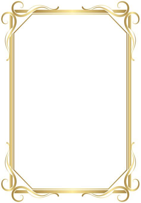 ️*.:｡ * .:｡ * .｡.:* . ･｡.:* | Page Borders Design, Frame Gold Border Frame Transparent, Gold Border Png, Gold Border Frame, Gold Border Design, Picture Frame Template, Border Transparent, Picture Borders, Certificate Border, Clip Art Frames Borders