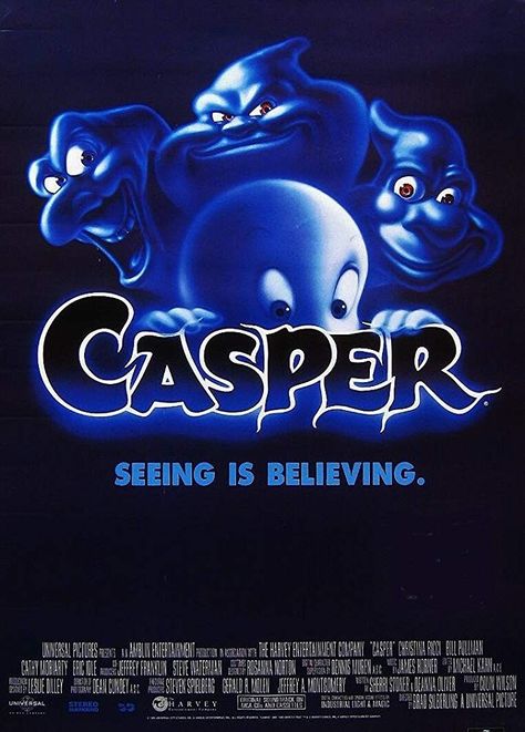 Casper Film, Casper Movie, Cathy Moriarty, Casper 1995, Movie Watch List, Surf Posters, Retro Movie Posters, Harvey Comics, Best Halloween Movies