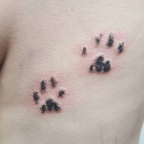 Cat Paw Print Tattoo, Brown Tattoo Ink, Cat Paw Tattoos, Tattoos On Side Ribs, Cat Tattoo Simple, Pawprint Tattoo, Small Quote Tattoos, Tattoo Meanings, Paw Tattoo