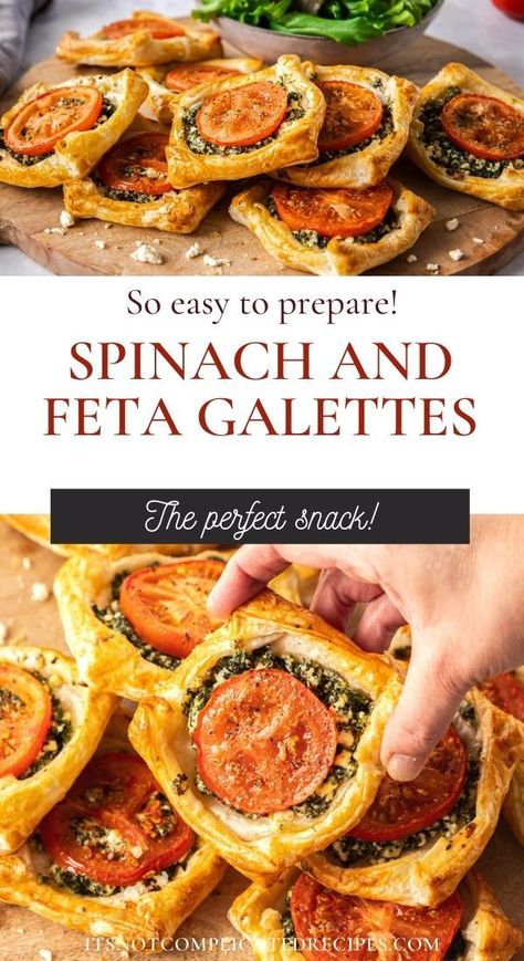 Feta Pastry, Puff Pastry Recipes Appetizers, Savory Puff Pastry, Spinach Feta, Savory Pastry, Appetizer Bites, Savoury Baking, Flaky Pastry, Puff Pastry Recipes