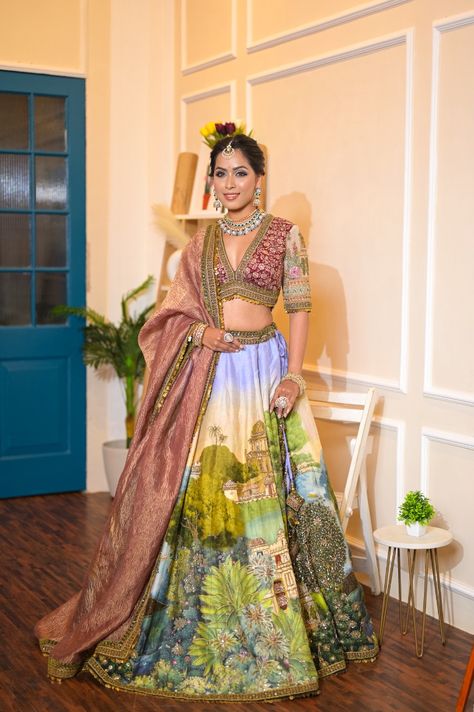 Crafted to perfection, it offers both comfort and style, making it a timeless addition to your wardrobe. Embrace the beauty of digital prints and handwork, and turn heads wherever you go in this stunning lehenga! Digital Print Lehenga, Lehenga, The Beauty, Digital Prints, Turn Ons, Wardrobe, Beauty