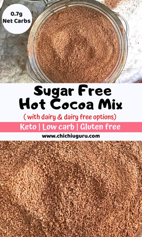 Low Carb Ice Coffee, Sugar Free Hot Cocoa, Keto Hot Cocoa, Keto Hot Chocolate, Sugar Free Hot Chocolate, Low Carb Holiday Recipes, Hot Cocoa Mix Recipe, Low Carb Holiday, Sugar Free Drinks