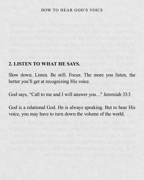 Listen To God, Hearing Gods Voice Quotes, Prayer For Hearing God's Voice, Listening For Gods Voice, Prayer To Hear God's Voice, Discerning Gods Voice, Hearing God's Voice, How To Hear God's Voice, Jeremiah 33:3